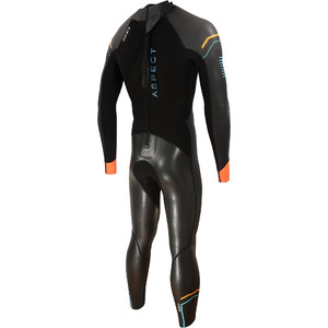 2022 Zone3 Hommes Aspect 3/2mm Breastroke Open Water Swimming Combinaison Noprne WS21MAP - Black / Blue / Orange